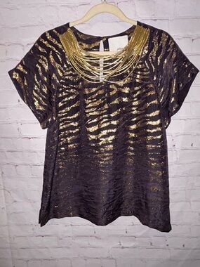 3.1 Phillip Lim Zebra print silk blend top size 8